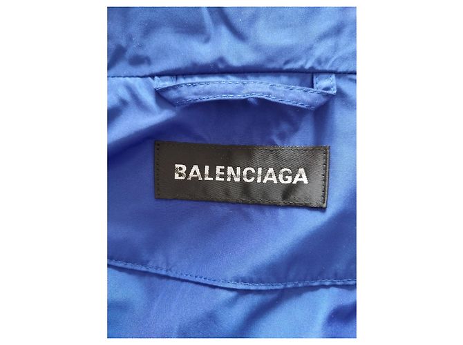 Impermeabile Balenciaga in Nylon Blu - vista 9