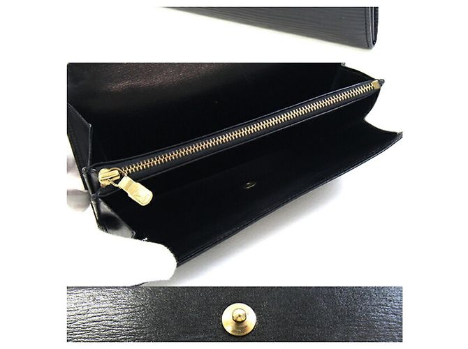 Billetera bi-fold de cuero Epi Louis Vuitton Negro - vista 2