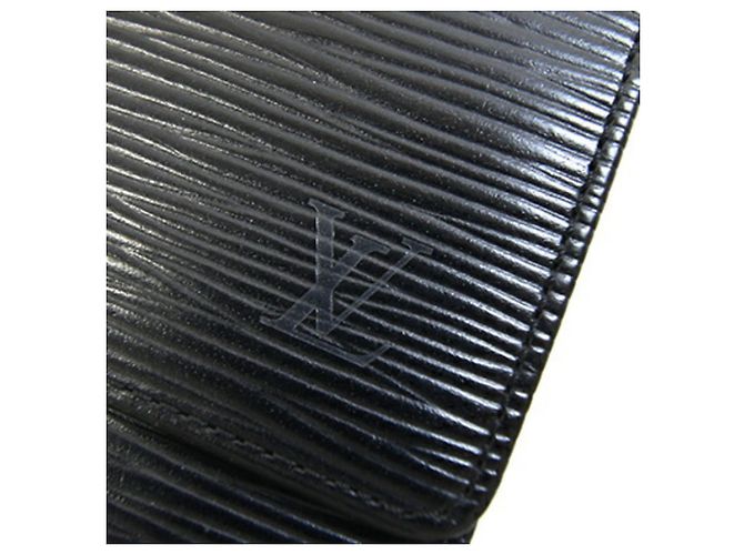 Billetera bi-fold de cuero Epi Louis Vuitton Negro - vista 3