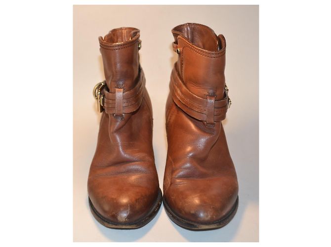 Botines Dior de cuero marrón talla 36 IT Castaño - vista 3