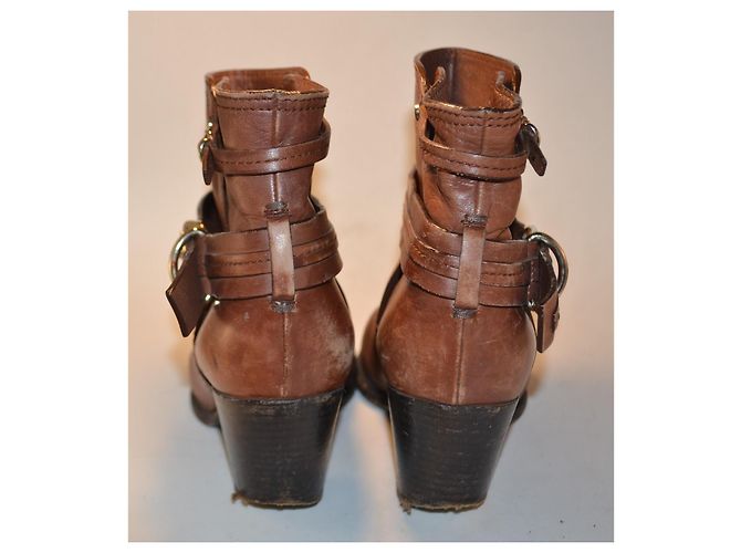 Botines Dior de cuero marrón talla 36 IT Castaño - vista 4