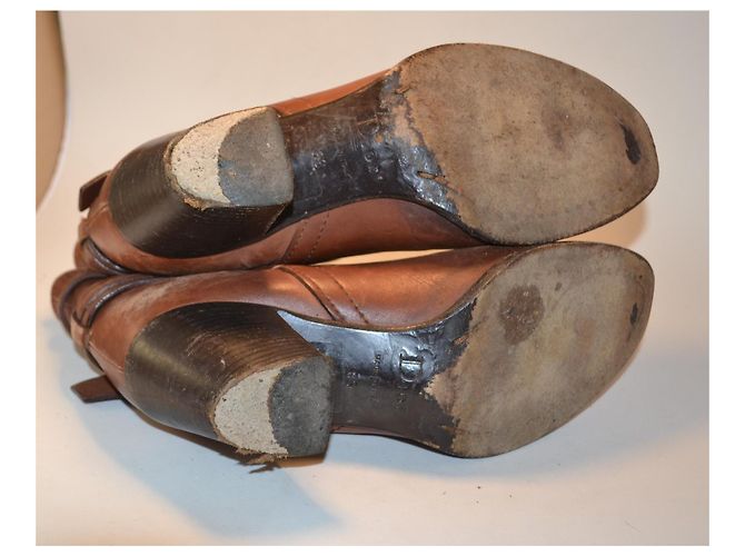 Botines Dior de cuero marrón talla 36 IT Castaño - vista 5