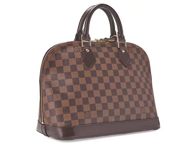 LOUIS VUITTON – Borsa a Mano Alma PM Damier Marrone con Finiture Dorate Marrone scuro - vista 3