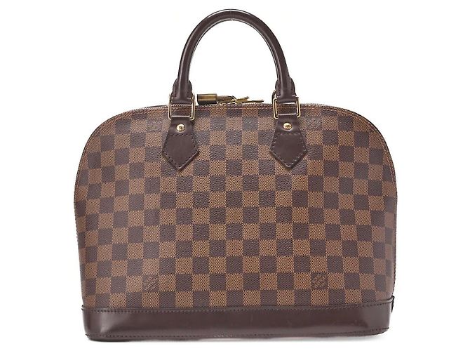 LOUIS VUITTON – Borsa a Mano Alma PM Damier Marrone con Finiture Dorate Marrone scuro - vista 4