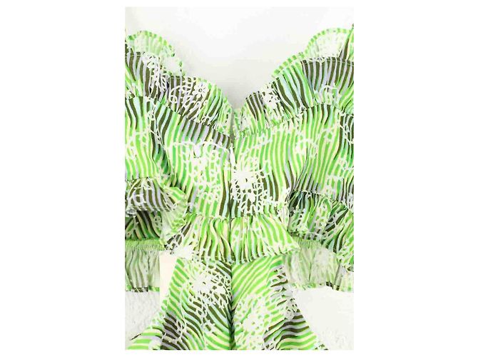 Autre Marque Grünes Leinenkleid - Ansicht 4