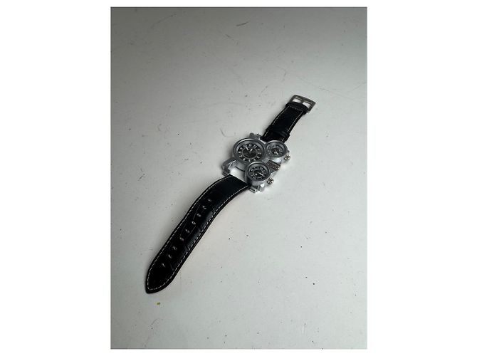 Autre Marque Herren Quarz Uhr Schwarz Silber - Ansicht 3
