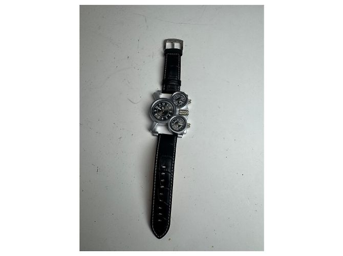 Autre Marque Herren Quarz Uhr Schwarz Silber - Ansicht 4