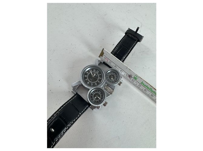 Autre Marque Herren Quarz Uhr Schwarz Silber - Ansicht 7