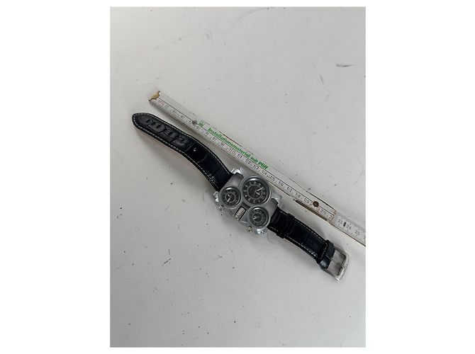 Autre Marque Herren Quarz Uhr Schwarz Silber - Ansicht 8