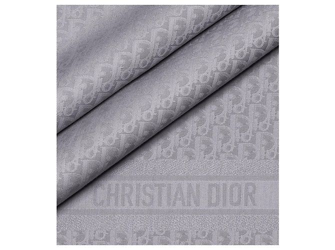 Dior Oblique Monogramm Schal Seide Wolle Kaschmir Grau - Ansicht 3