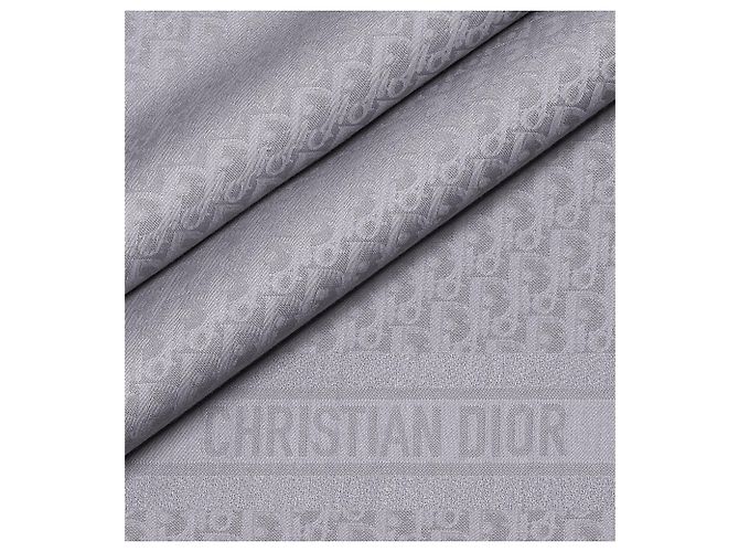Dior Oblique Monogramm Schal Seide Wolle Kaschmir Grau - Ansicht 4