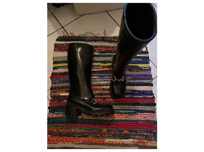 Botas de goma negras Gucci Negro - vista 2