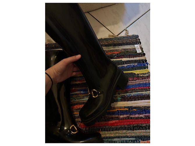 Botas de goma negras Gucci Negro - vista 3