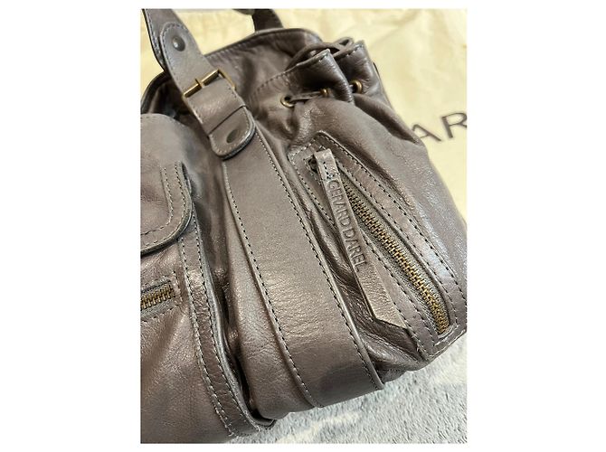 Gerard Darel Borsa in pelle grigio taupe Gérard Darel - tasche con zip - vista 2
