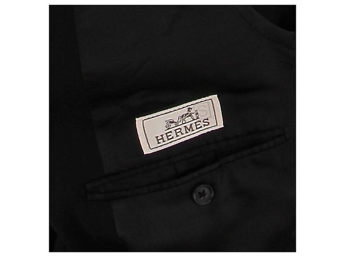 Hermès Cappotto in lana e pelle Nero - vista 5