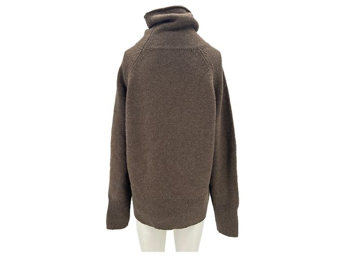 Autre Marque Suéter marrón de lana con cuello Castaño - vista 2