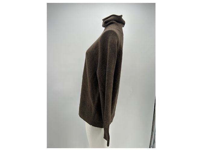 Autre Marque Suéter marrón de lana con cuello Castaño - vista 4