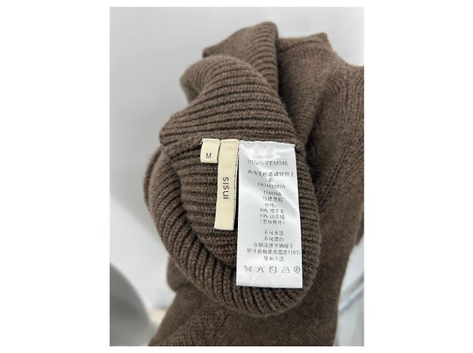 Autre Marque Suéter marrón de lana con cuello Castaño - vista 6