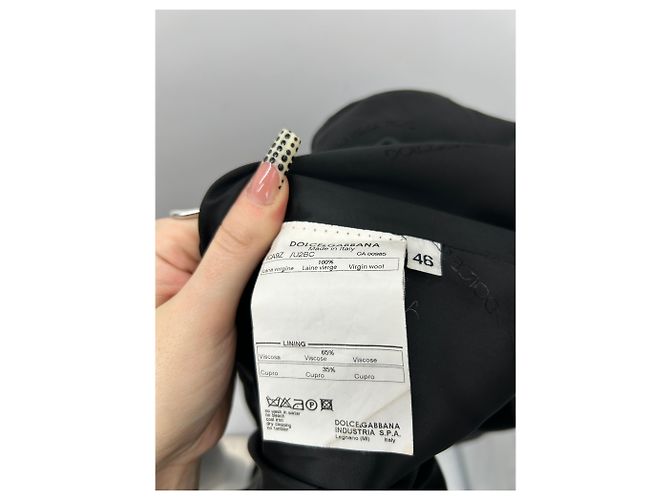 Dolce & Gabbana Manteau long noir en laine Black - view 6