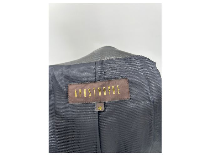 Apostrophe Schwarze Lederjacke mit silbernen Knöpfen - Ansicht 7