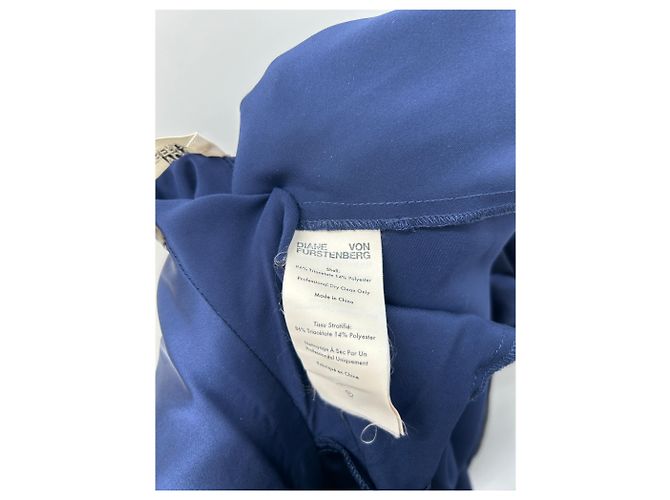Diane Von Furstenberg Langes satinblaues Kleid - Ansicht 5
