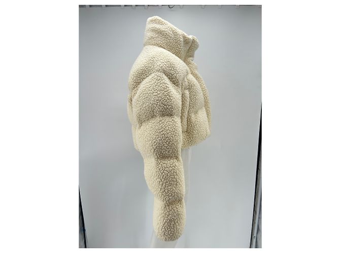 Autre Marque Creme Daunenjacke aus Wolle Beige - Ansicht 3