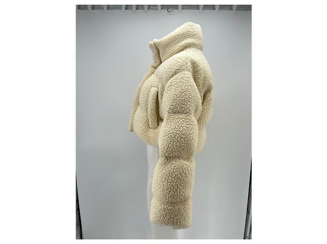 Autre Marque Creme Daunenjacke aus Wolle Beige - Ansicht 4