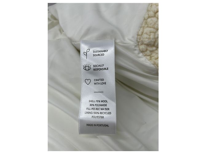 Autre Marque Creme Daunenjacke aus Wolle Beige - Ansicht 5