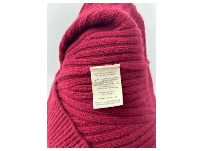 Autre Marque Vestido de punto burdeos y rojo de cachemira - vista 5