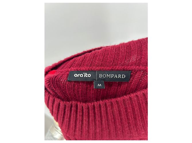 Autre Marque Vestido de punto burdeos y rojo de cachemira - vista 6