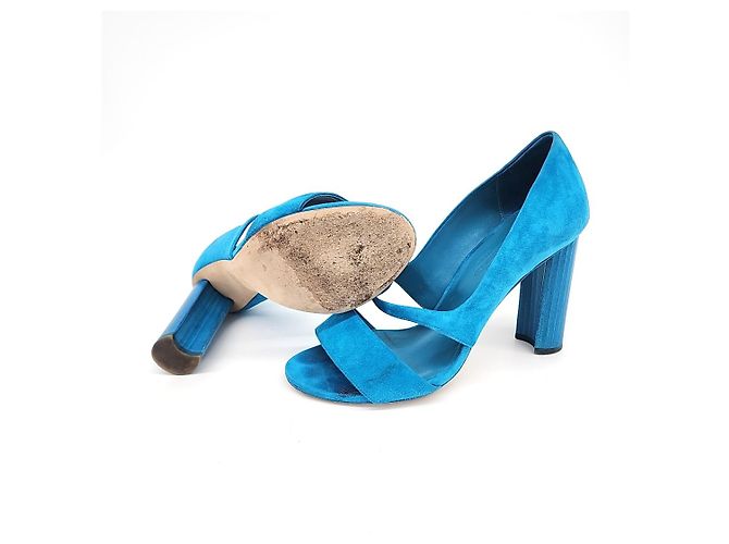 Hermès Sandali in scamosciato Hermes Blu - vista 4