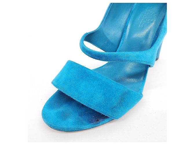 Hermès Sandali in scamosciato Hermes Blu - vista 5