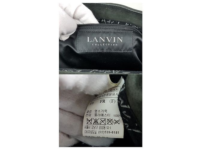Lanvin Borsa a spalla in pelle di capra con catena Nero - vista 10
