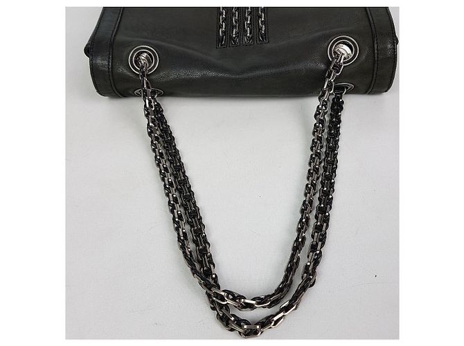 Lanvin Borsa a spalla in pelle di capra con catena Nero - vista 5