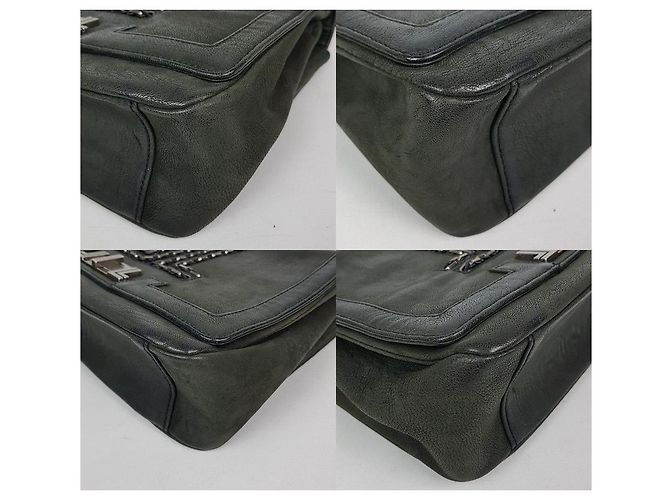 Lanvin Borsa a spalla in pelle di capra con catena Nero - vista 7