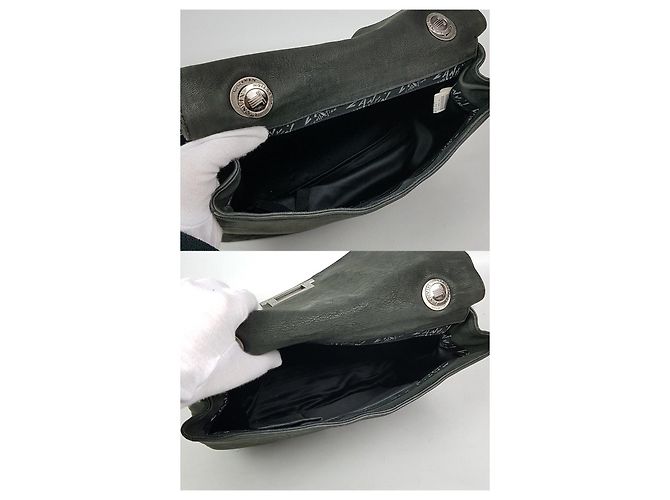 Lanvin Borsa a spalla in pelle di capra con catena Nero - vista 9