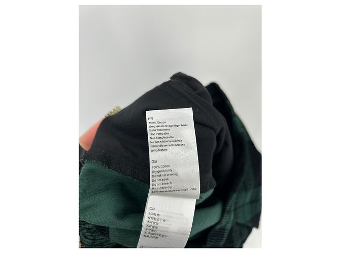 Manoush Falda culotte de cuadros verdes de algodón - vista 3
