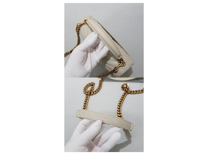 Saint Laurent Borsa Monogram Vintage Bianca Media Bianco - vista 6