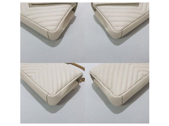 Saint Laurent Borsa Monogram Vintage Bianca Media Bianco - vista 7