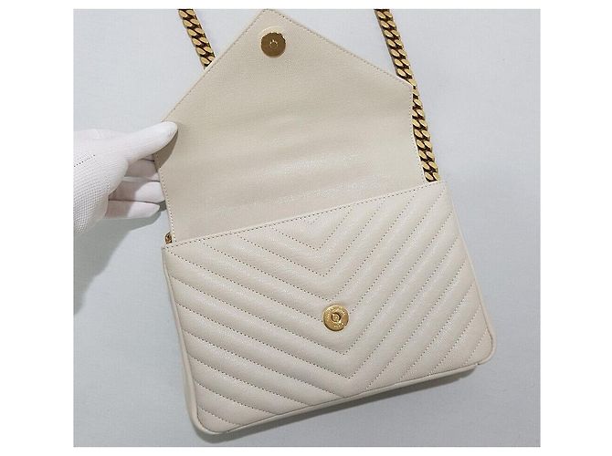 Saint Laurent Borsa Monogram Vintage Bianca Media Bianco - vista 8