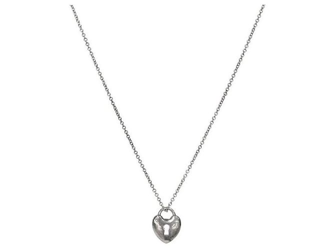 Tiffany & Co Heart Lock Silver Necklace - view 2