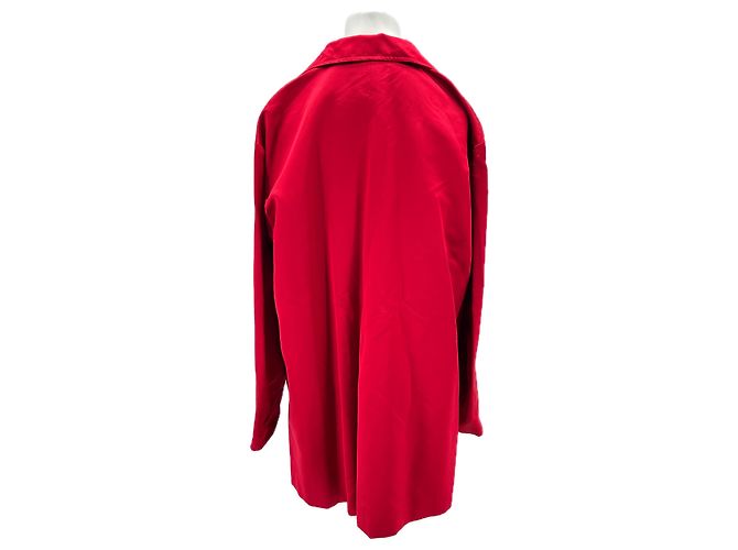 Autre Marque Rote Satinjacke mit Seide - Ansicht 2