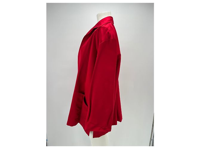 Autre Marque Rote Satinjacke mit Seide - Ansicht 4