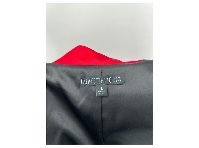 Autre Marque Rote Satinjacke mit Seide - Ansicht 6