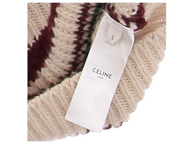 Suéter de lana a rayas Céline beige - vista 7