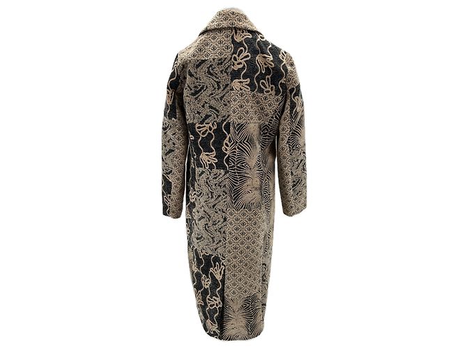 Desigual Abrigo largo con estampados Castaño - vista 2