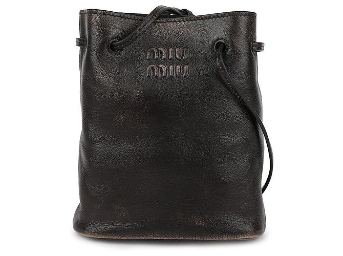 Miu Miu Napa-Leder-Pouch Braun - Ansicht 3