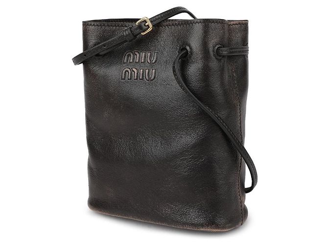 Miu Miu Napa-Leder-Pouch Braun - Ansicht 4