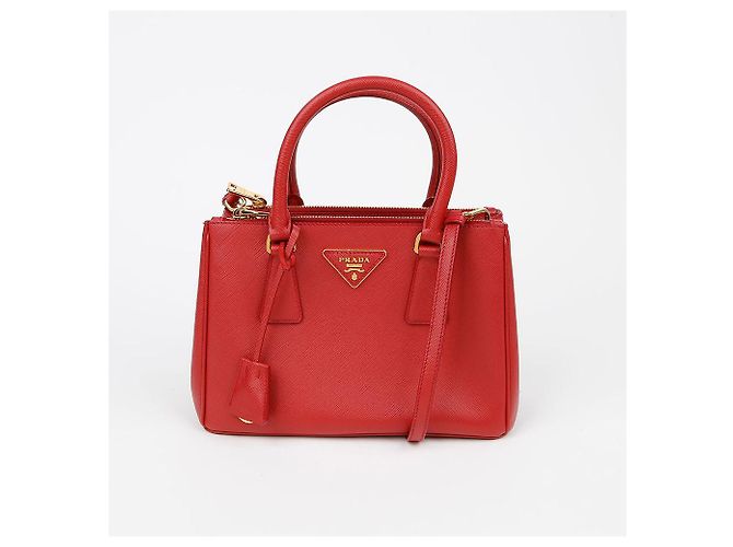 Prada Borsa a Spalla Galleria Small Tote Rosso - vista 2