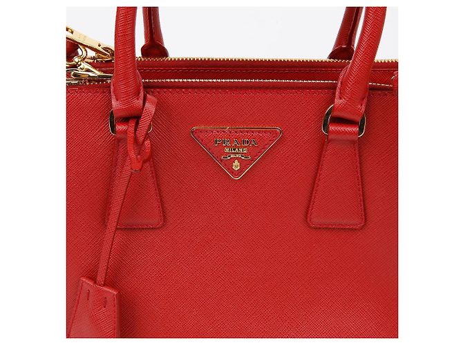 Prada Borsa a Spalla Galleria Small Tote Rosso - vista 3